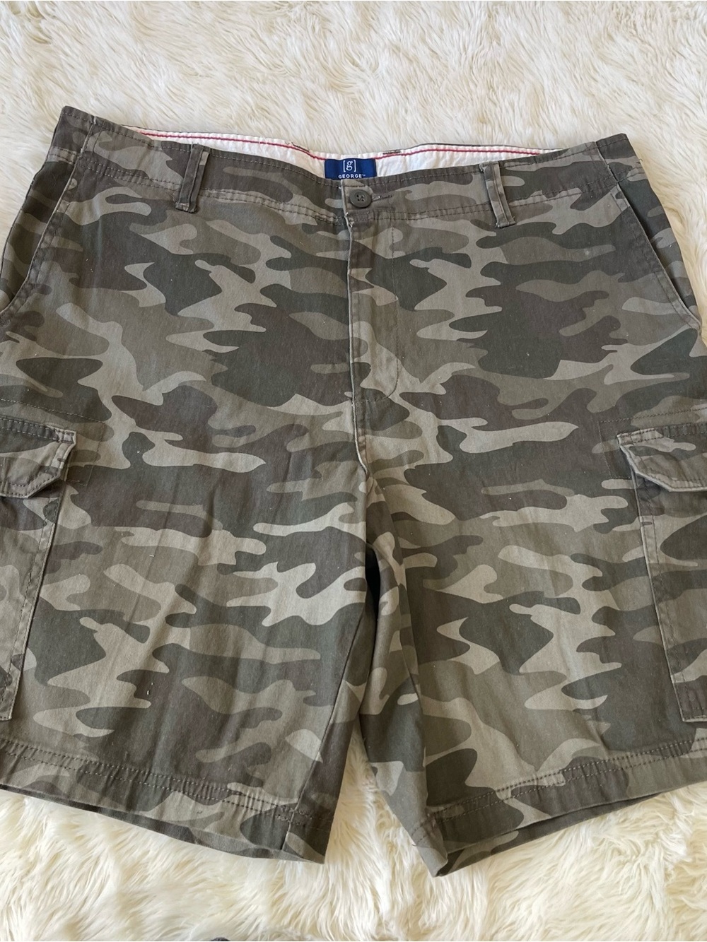 George Men's Camo Cargo Shorts - Olive Green - sz 36